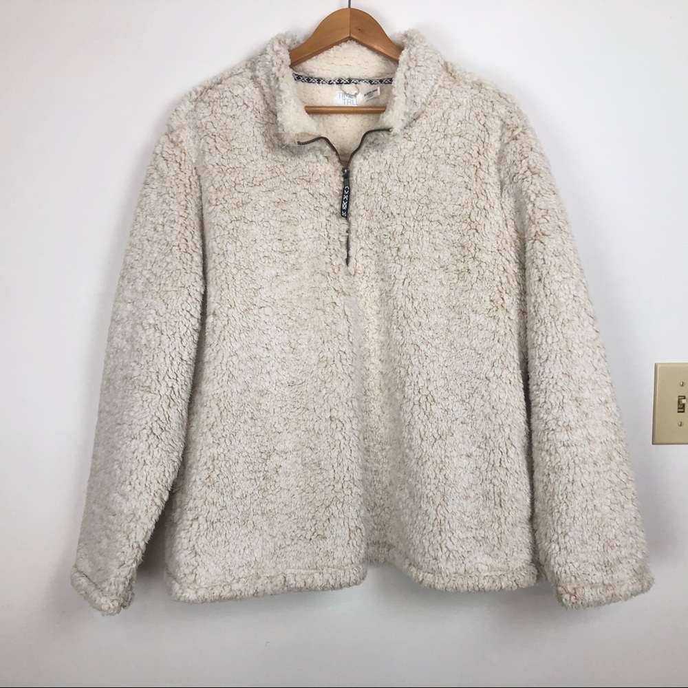 Plus Size Sherpa Like Pullover Sweater